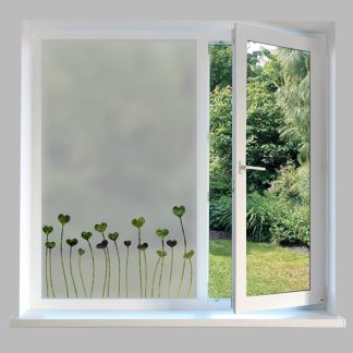 Contemporary Window Film Heart Stems - FP55