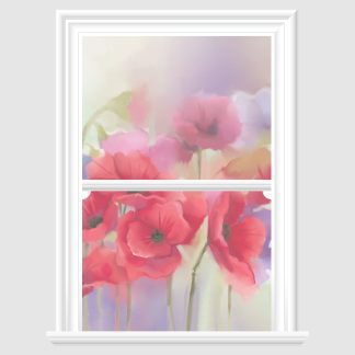 Poppy Watercolour Decorative Window Film