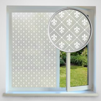 Fleur de Lis Privacy Window Film