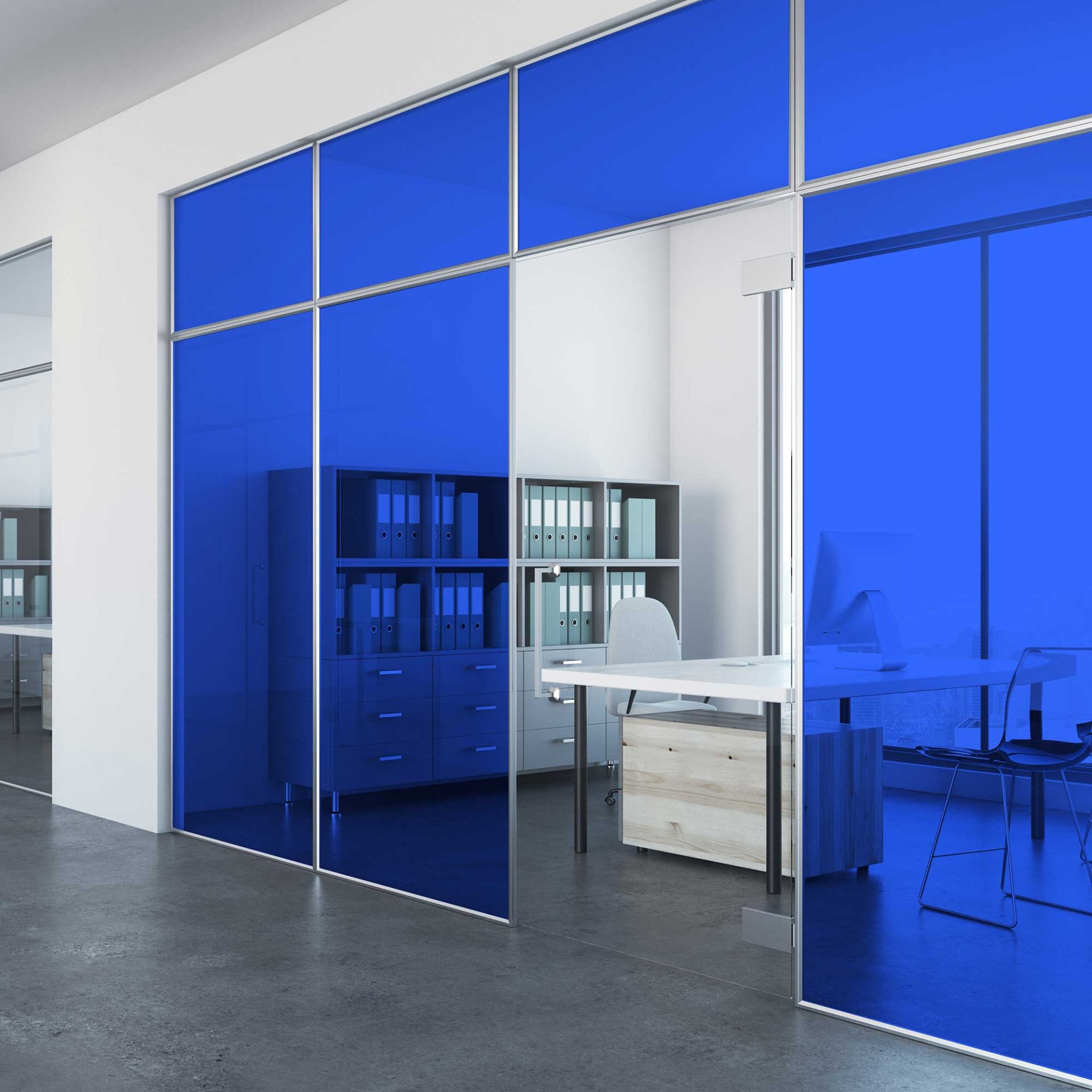 Blue Transparent Coloured Window Film